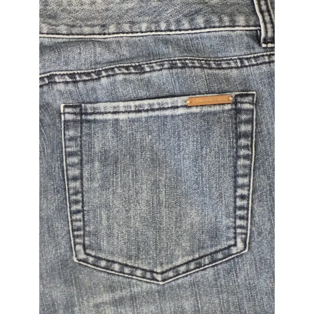Michael Kors Women Blue Medium Wash Jeans Size 14W Zipper Accent, High-Rise